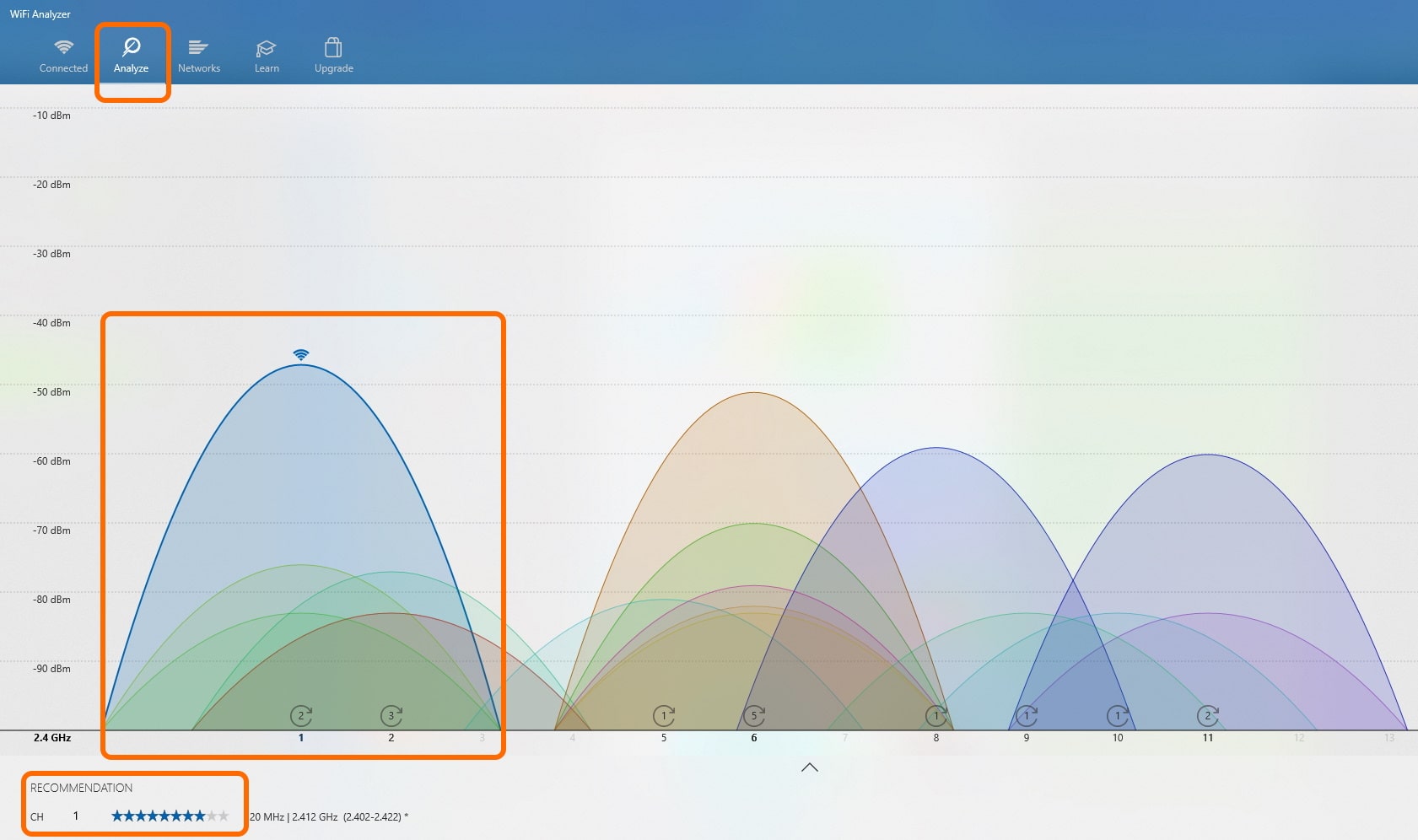 Скрин WiFi Analyzer